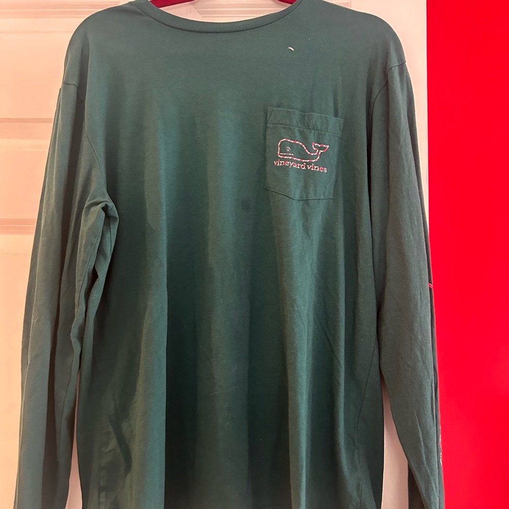 Vineyard Vines Dark Green Holiday Long Sleeve Tee